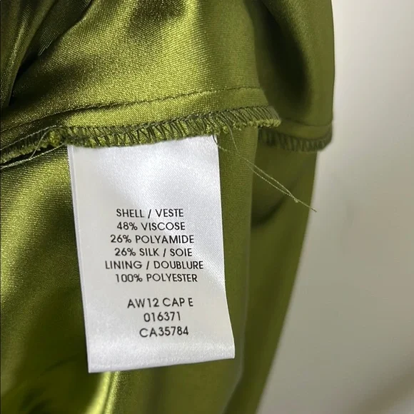 Vintage Jacques Vert 26% Silk Blend Brocade Floral Green Slip Skirt Size 14 - Picture 10 of 13